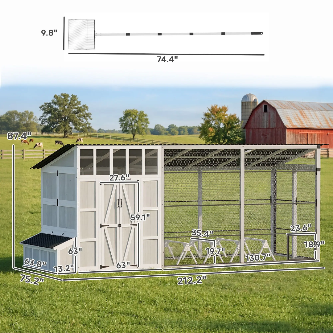 87.4 Inch Chicken Coup US