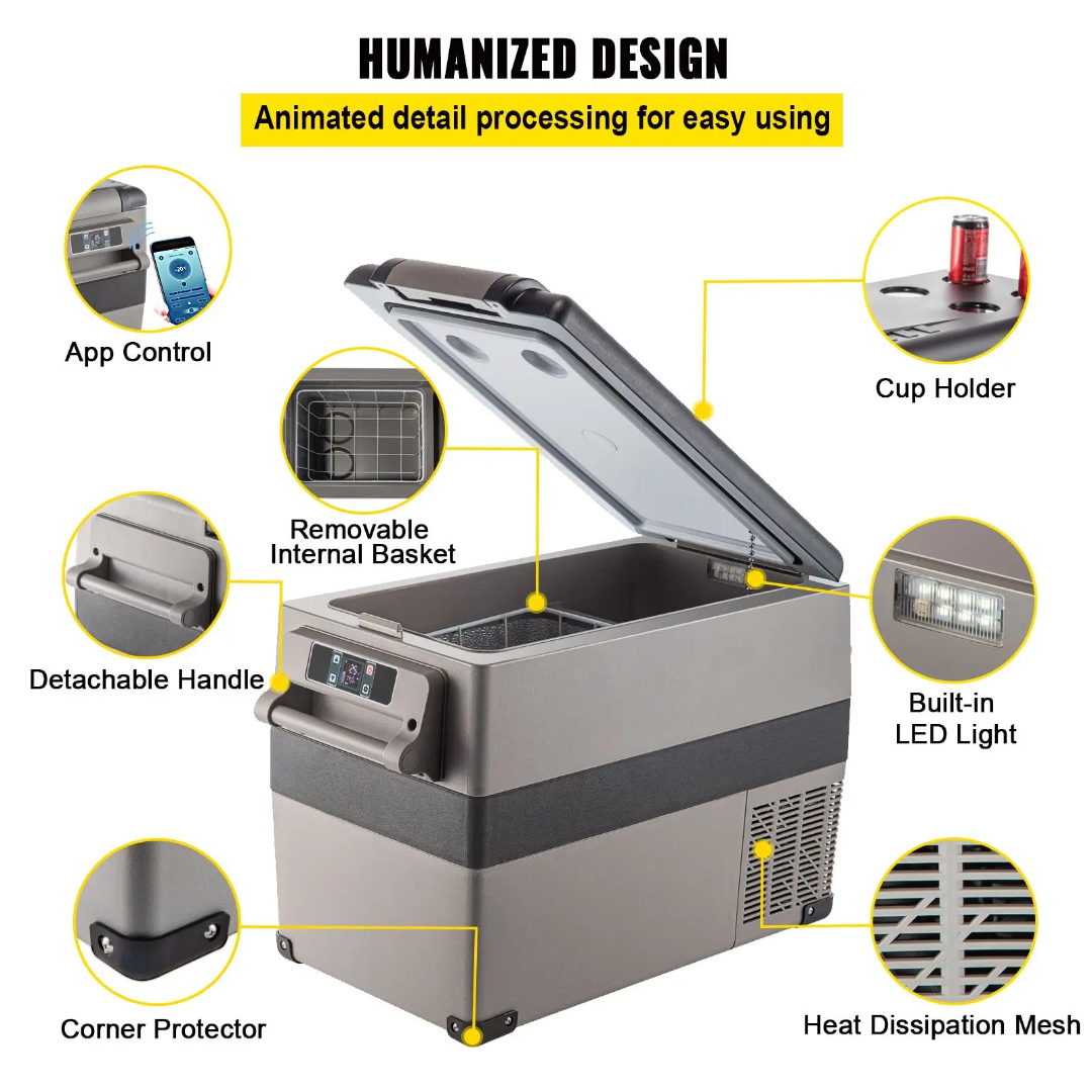 48Qt Fast Cooling Portable Car Freezer 12/24V US