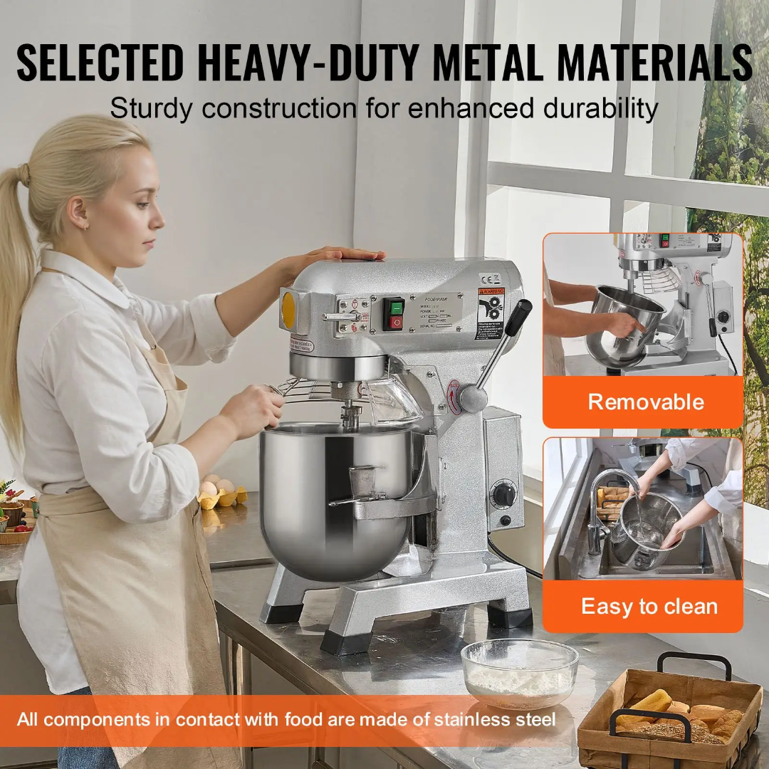 18.7L Commercial Mixer 3 Speed Stainless Steel US