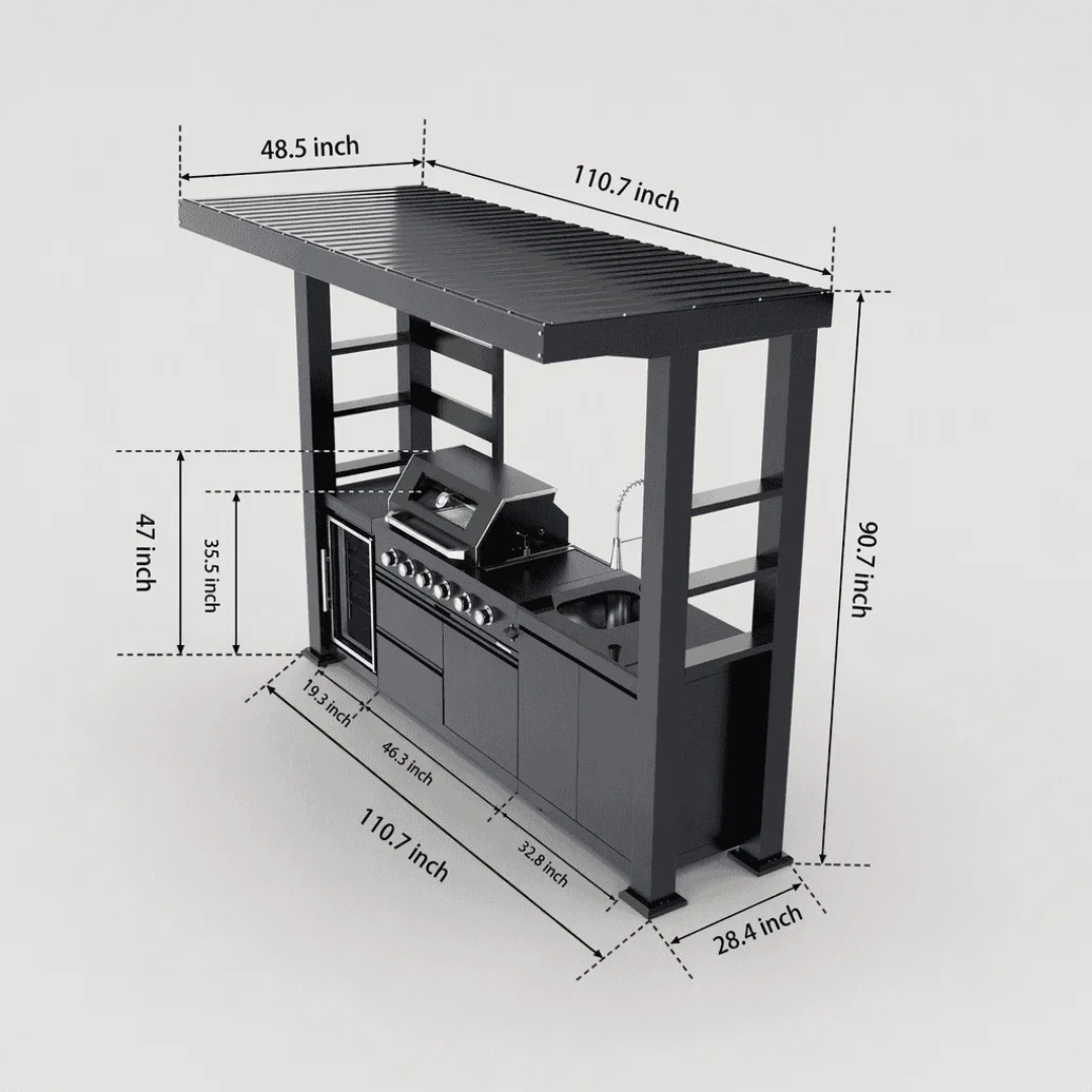 Outdoor Grill Island & Pergola US