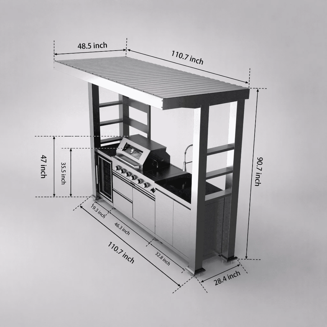 Outdoor Grill Island & Pergola US