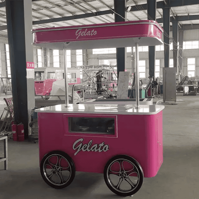 Gelato Ice Cream Cart Ready For Business