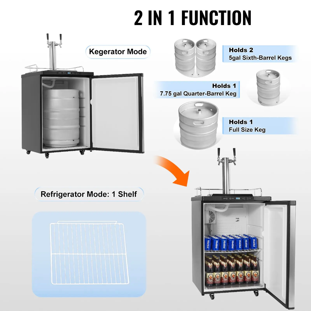 Kegerator With Dual Draft Dispensers US