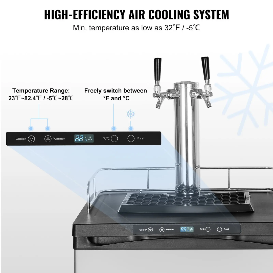 Kegerator With Dual Draft Dispensers US