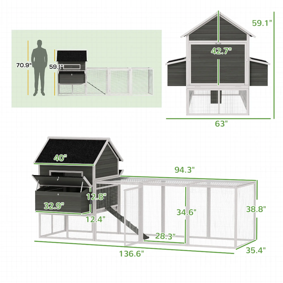 59 Inch Chicken Coup US