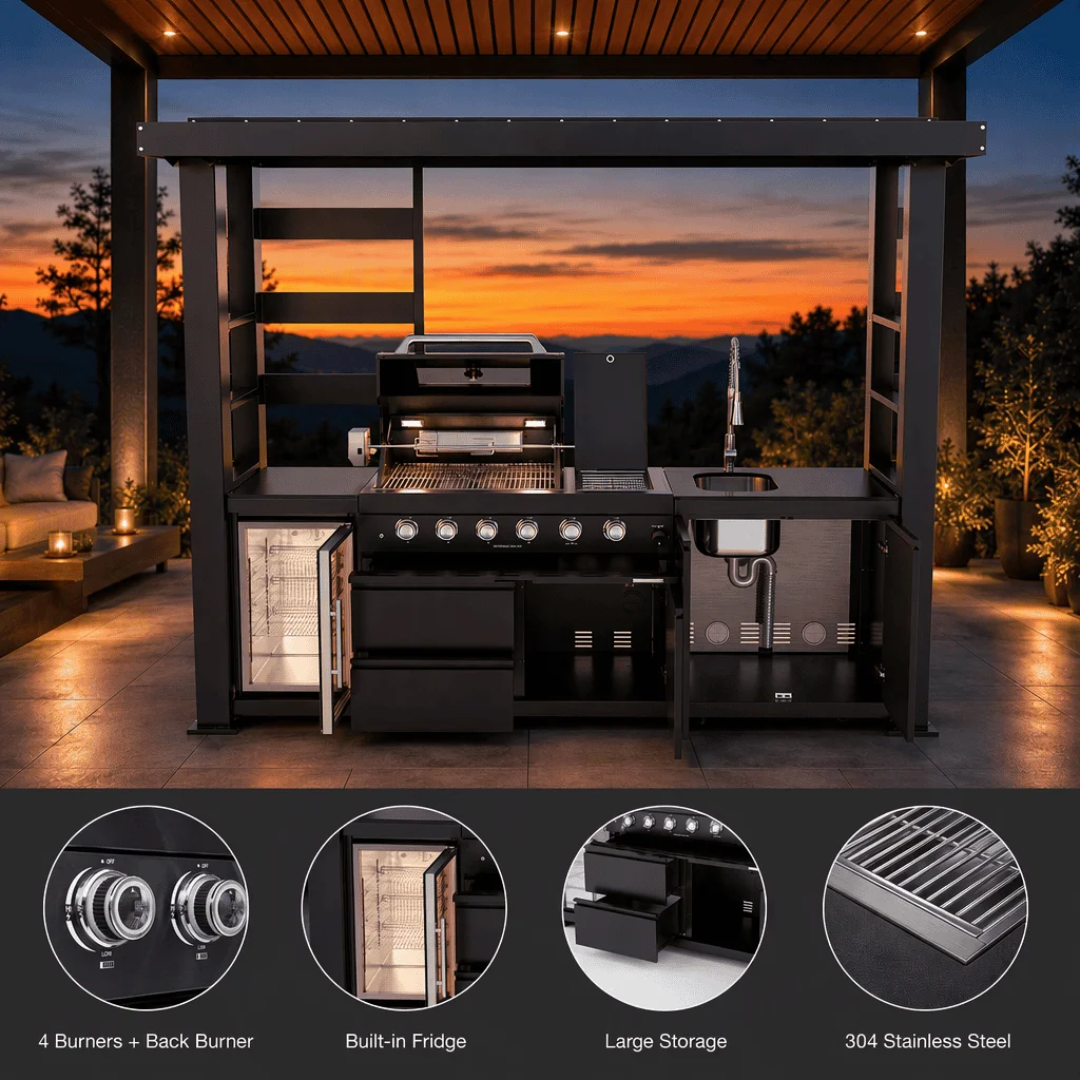 Outdoor Grill Island & Pergola US