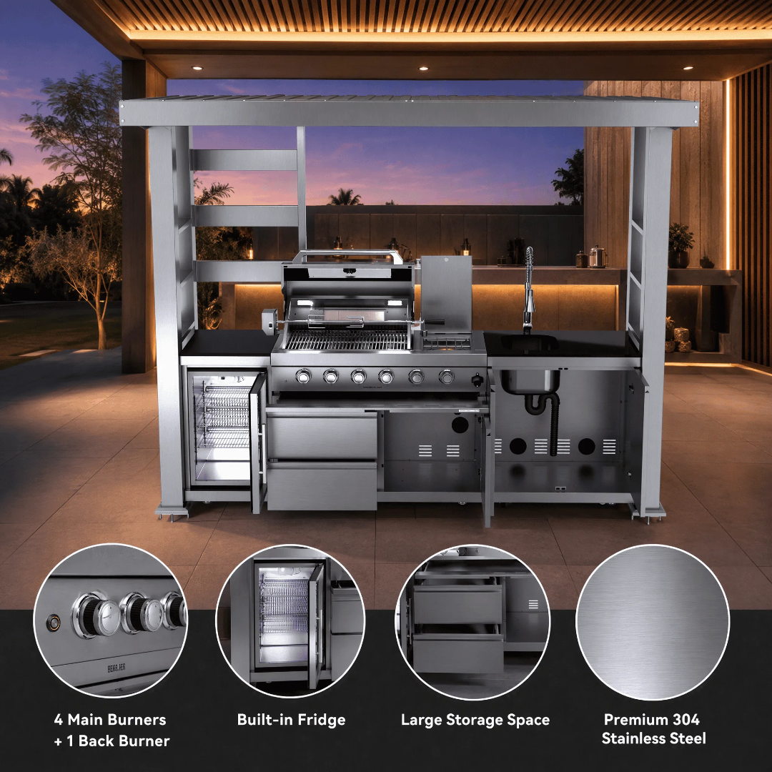 Outdoor Grill Island & Pergola US
