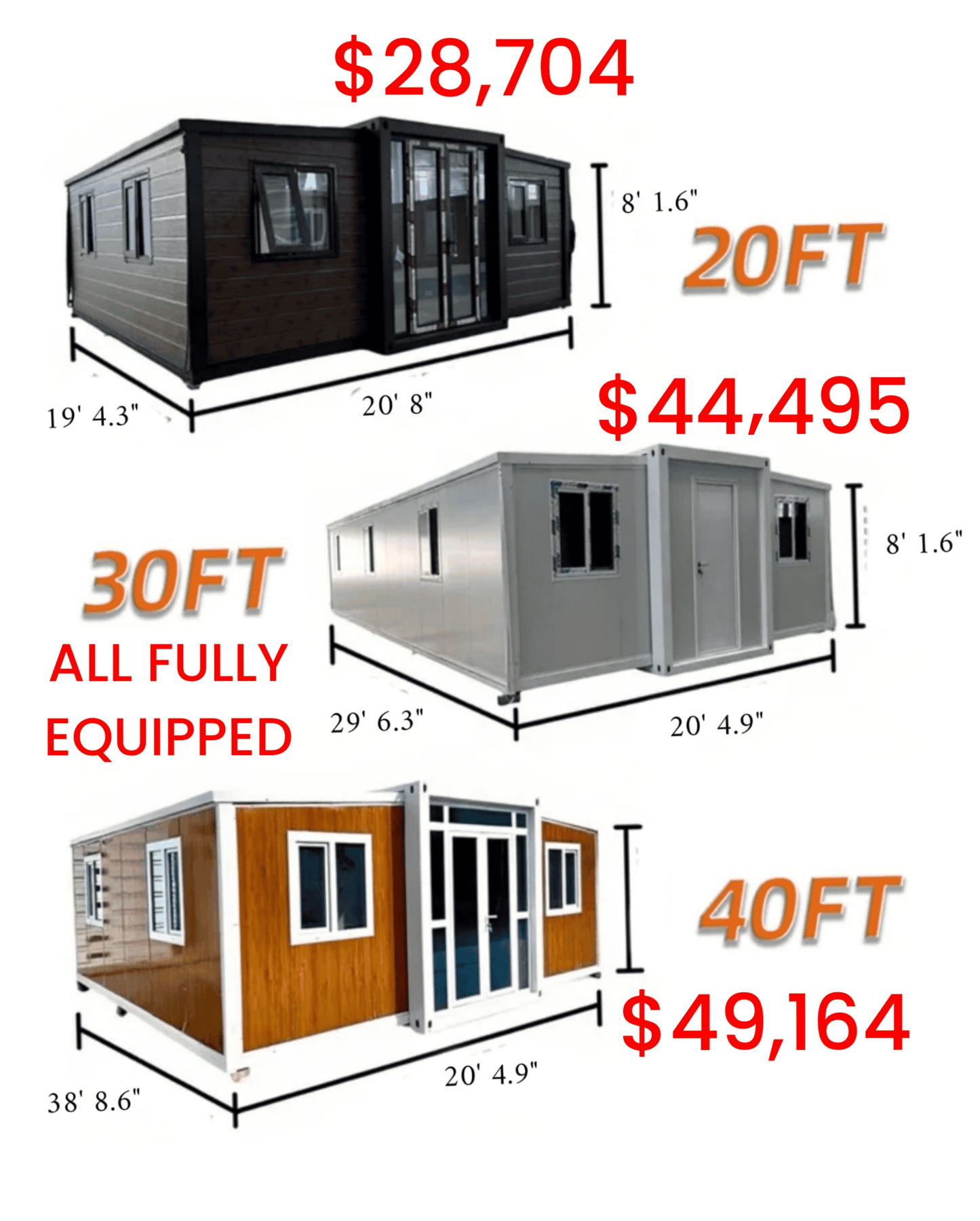 Tiny Homes Expandable & Fully Equipped