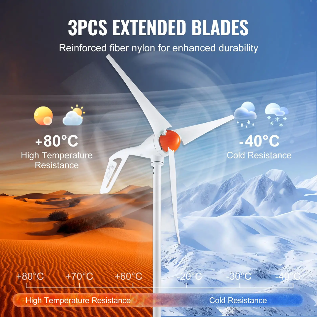 500w 12V Wind Generator Pole Not Included
