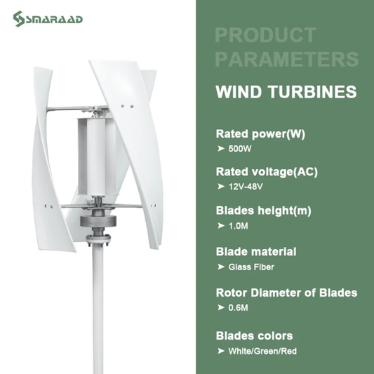 Vertical Wind Generator 500W 12V 24V pole Not Included